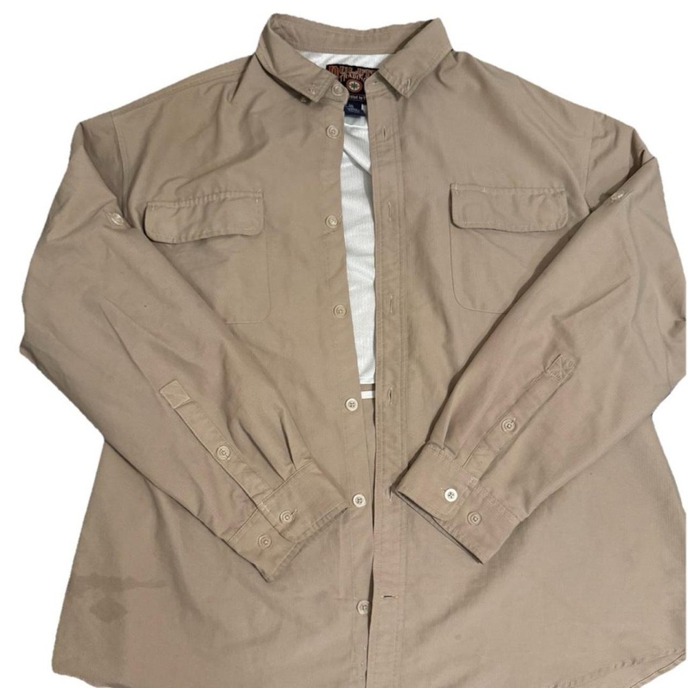 Mens Deluth Tradesman Classic 
Tan Button Dress Shirt Size 2XL